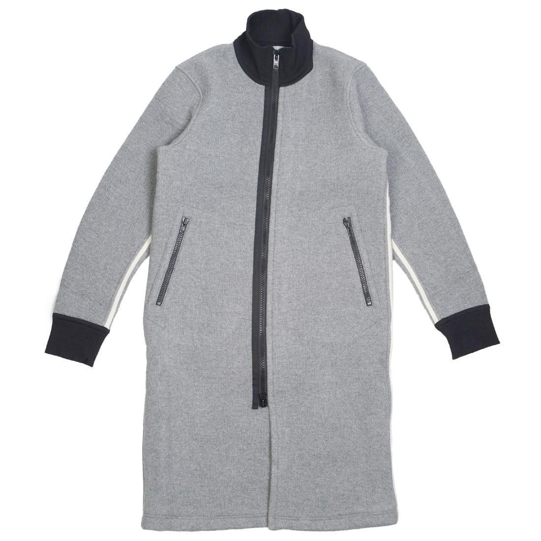 Adidas Y-3 Men Spacer Wool Coat gray grey heather off white black