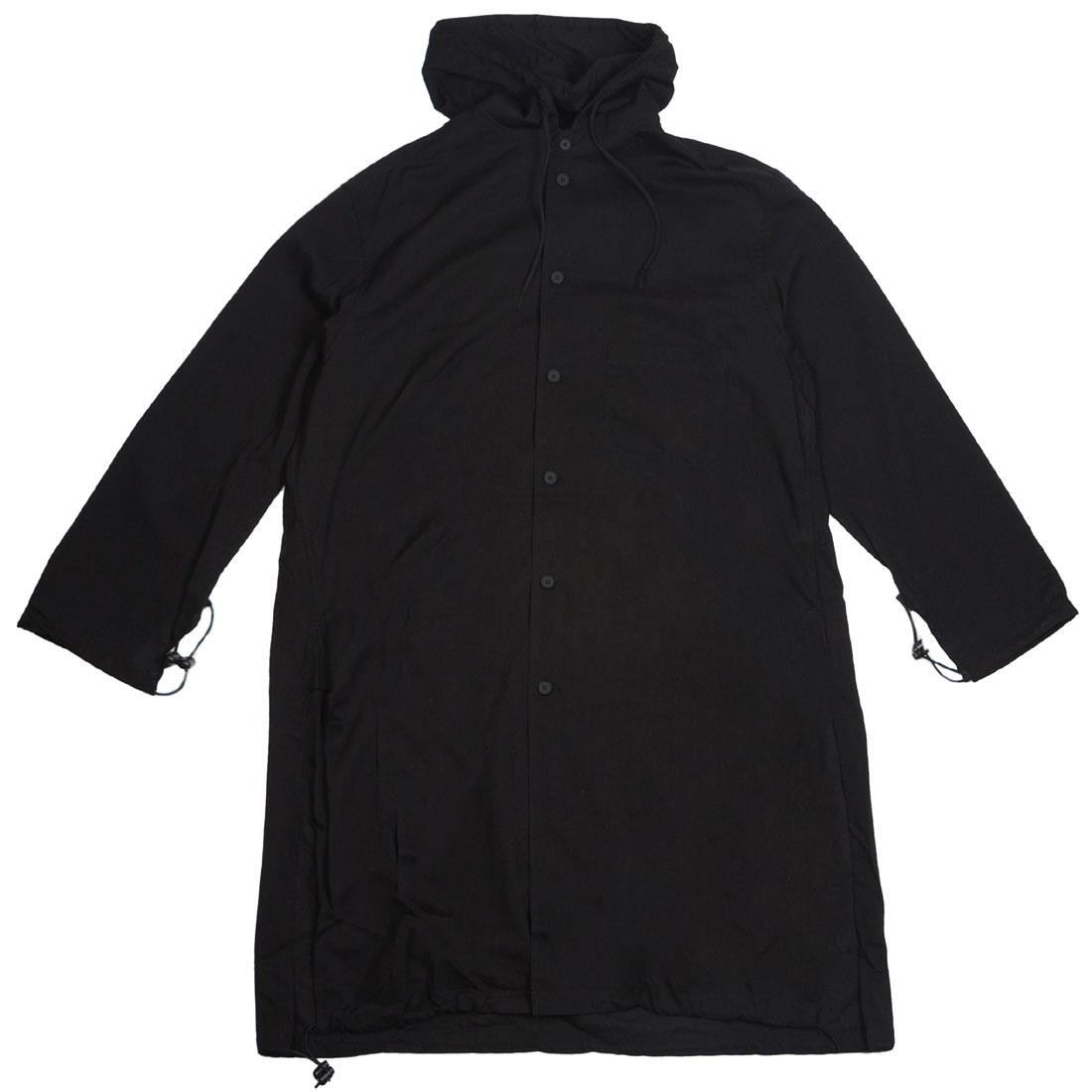 Adidas Y-3 Men Tencel Cotton Hooded Long Sleeve Shirt black