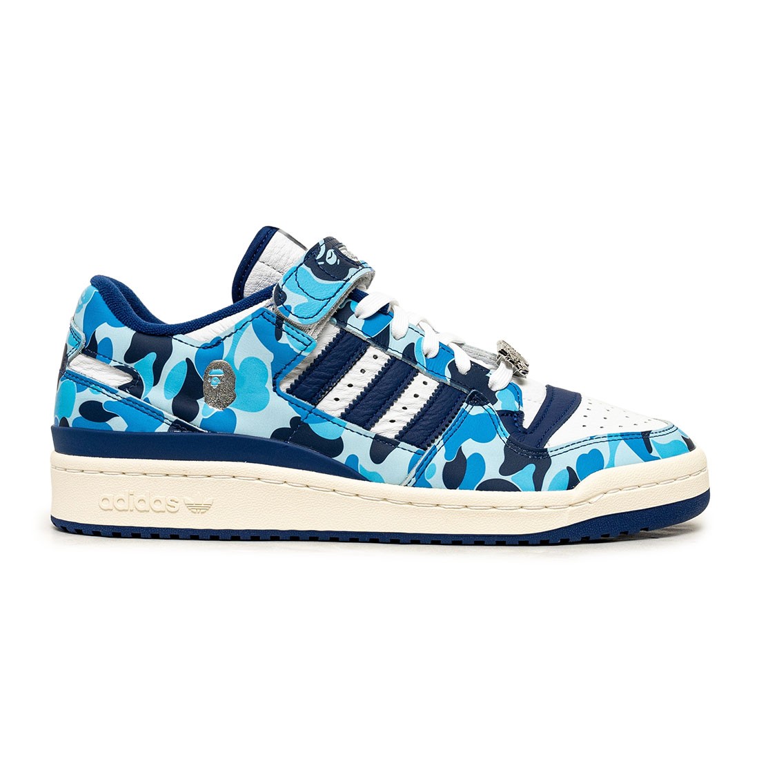 adidas x bape men forum 84 bape low blue core white metallic silver