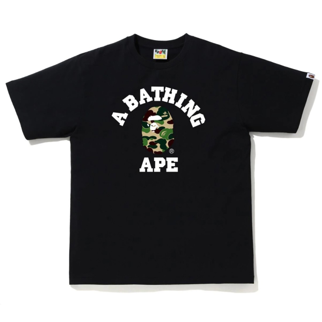 A Bathing Ape Men ABC Camo College Tee (black / green)
