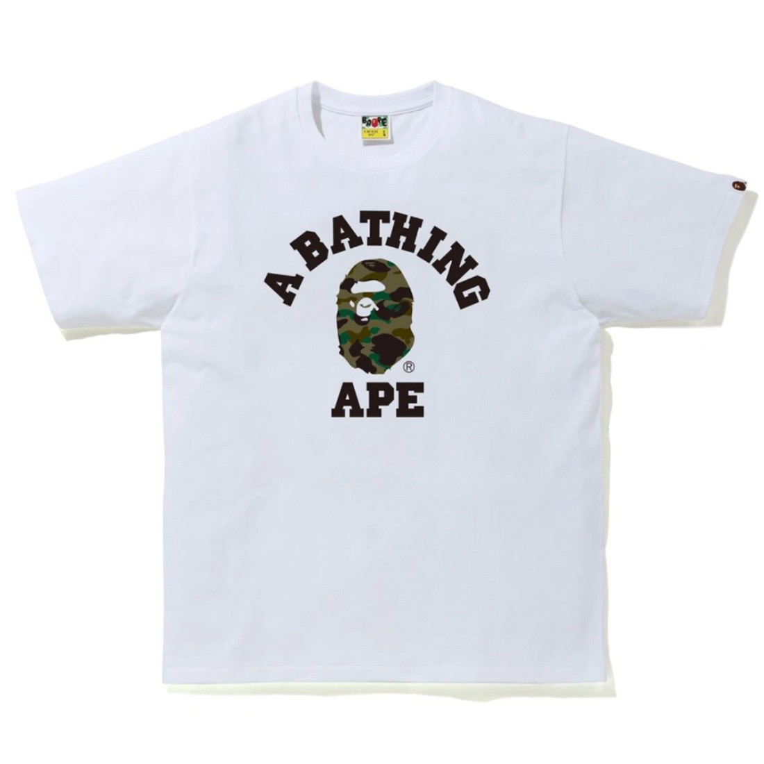 A Bathing Ape Men 1st Camo College Tee (white / green)