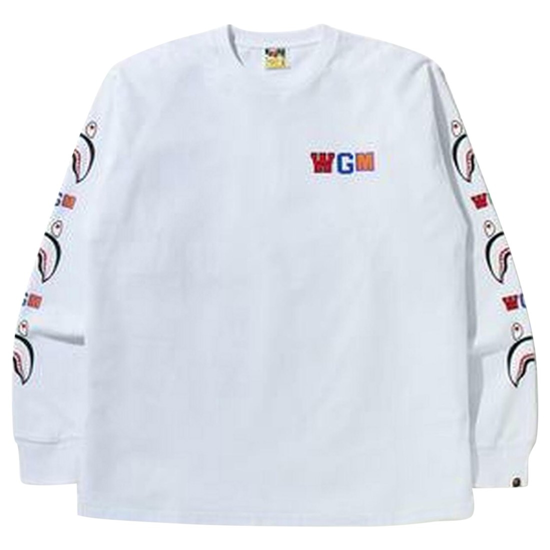 BAPE Embroidery Relaxed Fit L/S Tee White