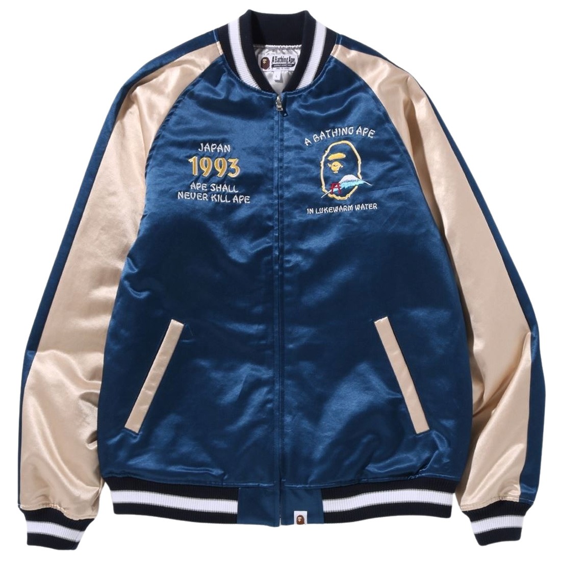 A Bathing Ape Men Japan Souvenir Jacket blue