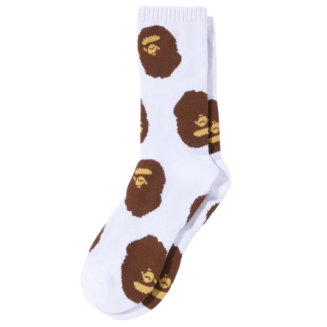 A Bathing Ape Men Ape Head Pattern Socks (white)