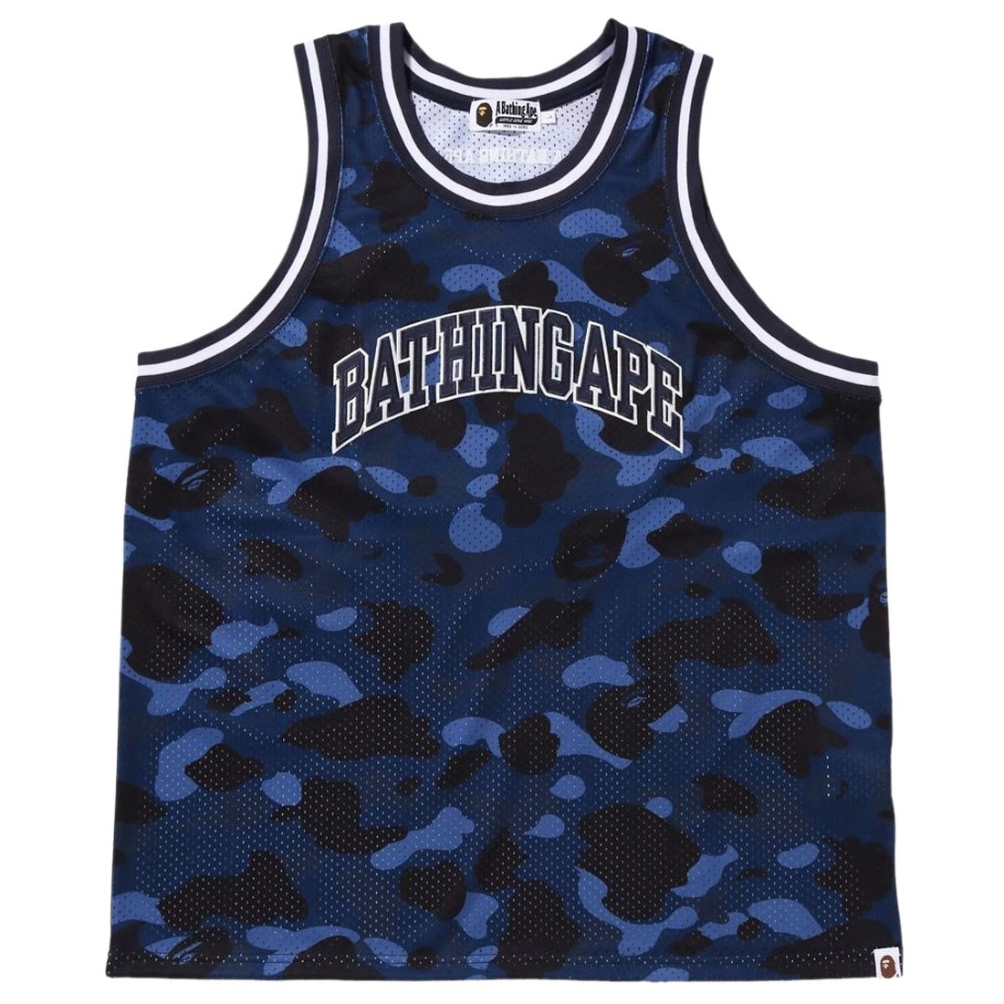 A Bathing Ape Men Color Camo Basketball Tank Top (navy)