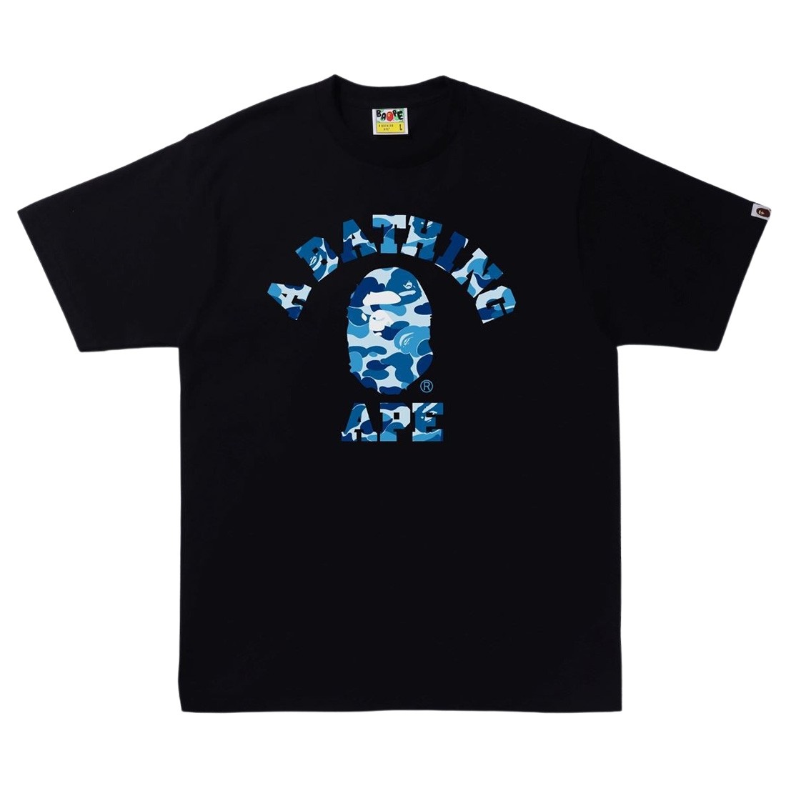 A Bathing Ape Men ABC Camo College Tee (black / blue)