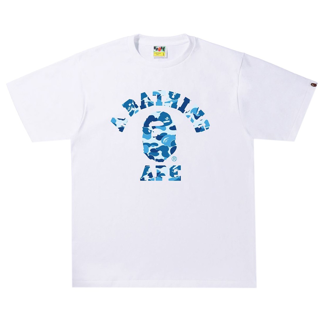 A Bathing Ape Men ABC Camo College Tee (white / blue)