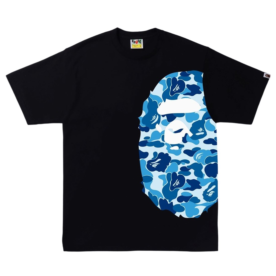 A Bathing Ape Men ABC Camo Side Big Ape Head Tee black blue