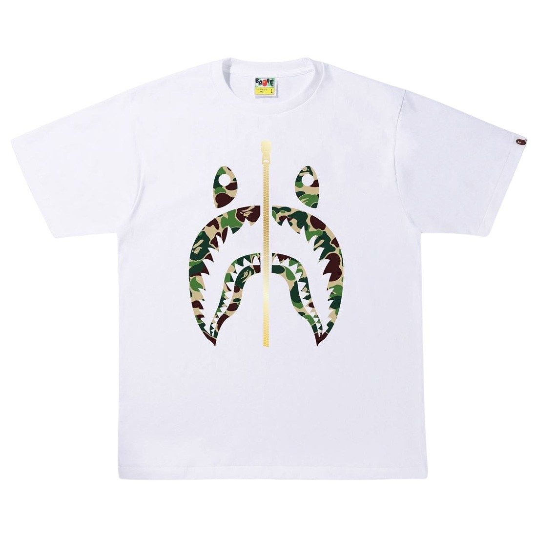 A Bathing Ape Men ABC Camo Shark Tee (white / green)