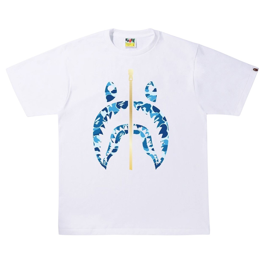 A Bathing Ape Men ABC Camo Shark Tee (white / blue)