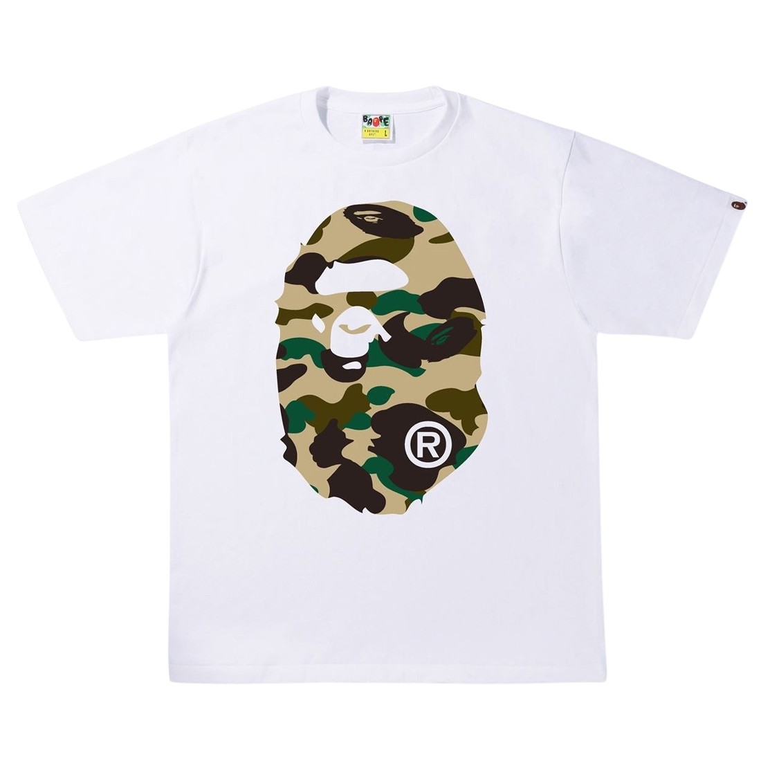 A Bathing Ape Men 1st Camo Big Ape Head Tee white yellow