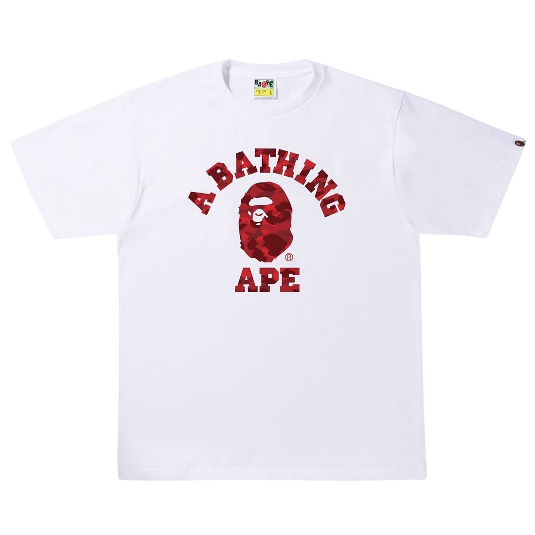 A Bathing Ape Men Color Camo A College Tee (white / red)