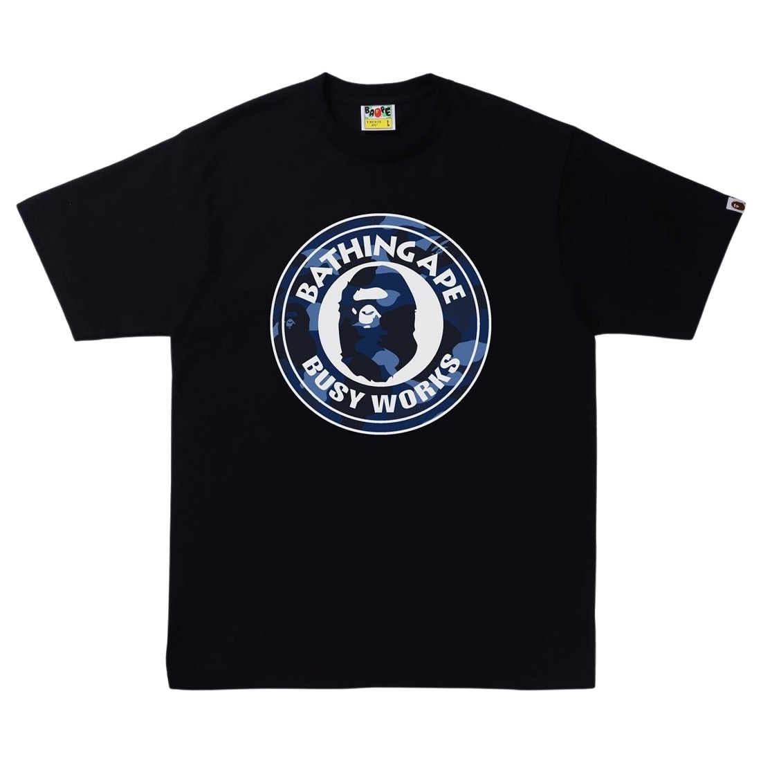 A Bathing Ape Men Color Camo A Busy Works Tee (black / navy)