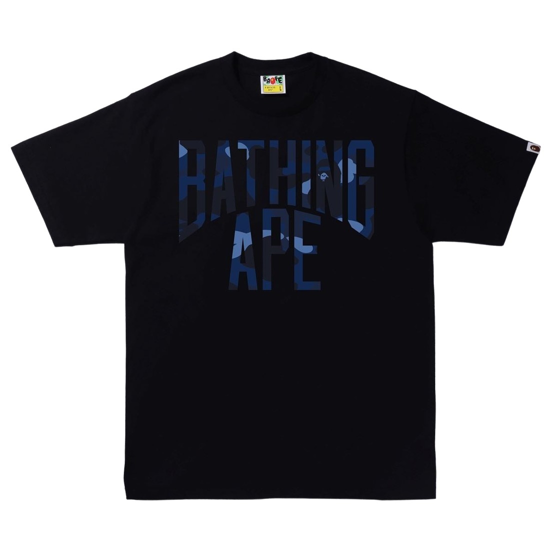 A Bathing Ape Men Color Camo A NYC Logo Tee (black / navy)