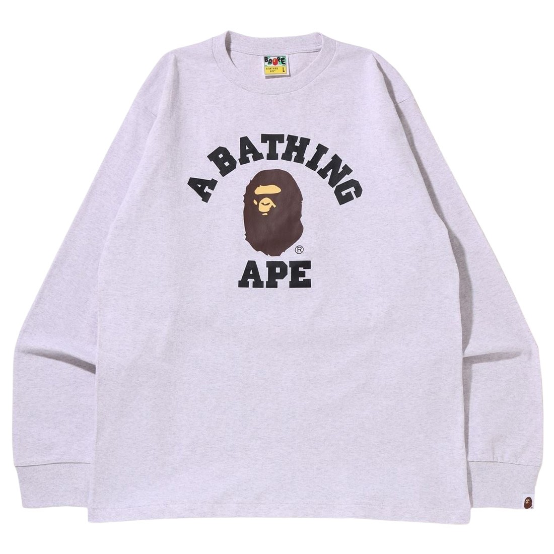 A Bathing Ape Men College Long Sleeve Tee (gray)