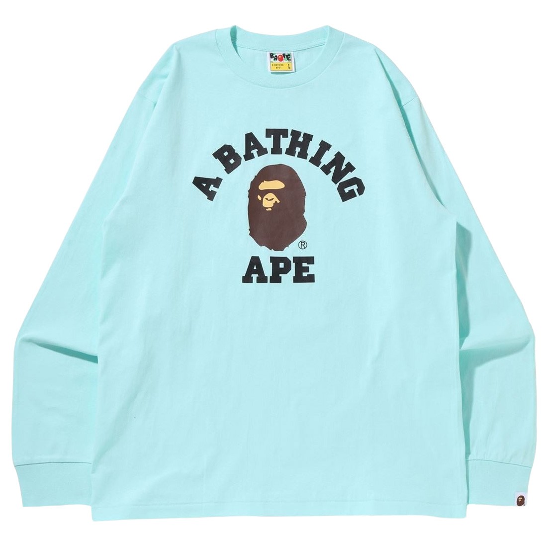A Bathing Ape Men College Long Sleeve Tee (blue / sax)