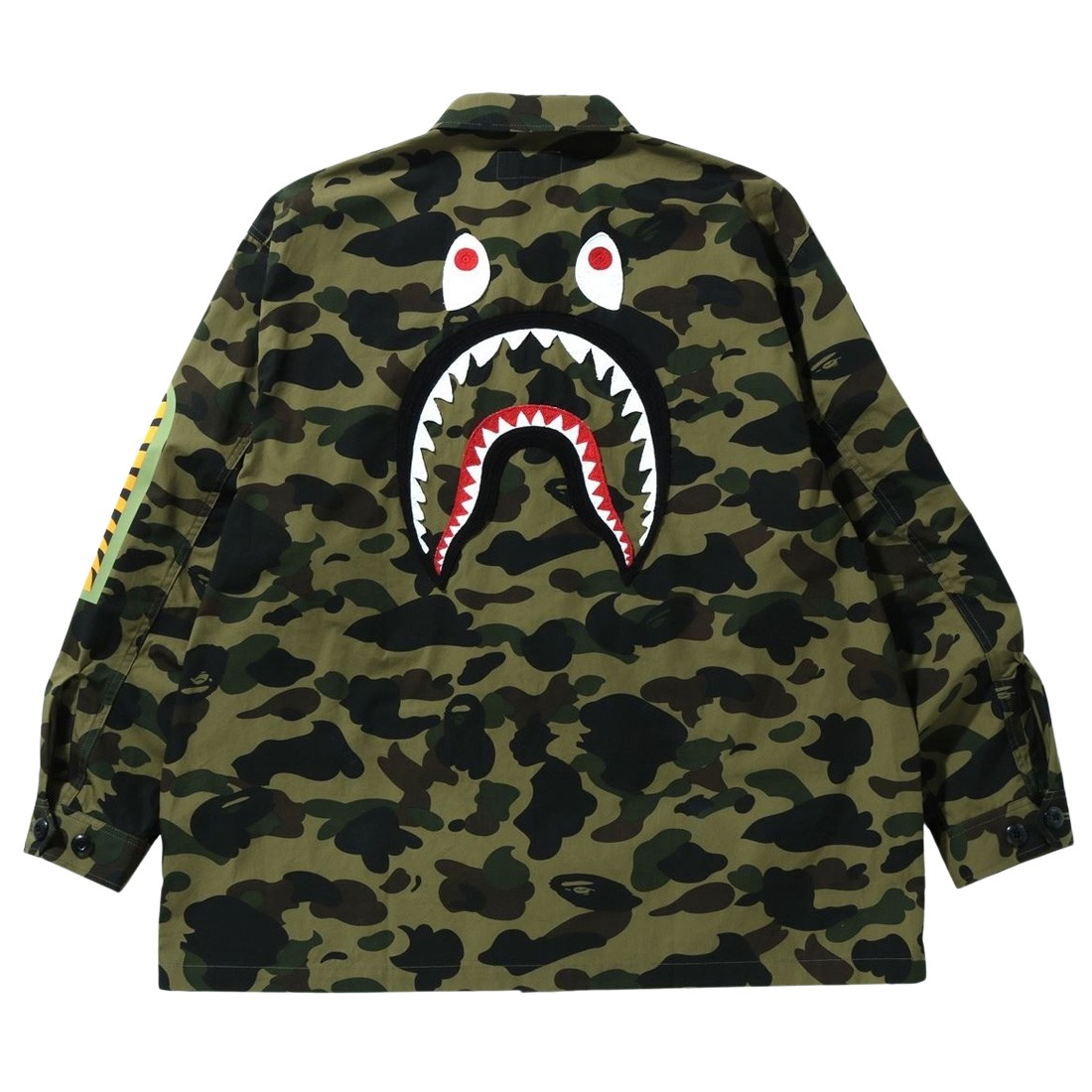 A Bathing Ape Men 1st Camo Shark Relaxed Fit Military Shirt (green)