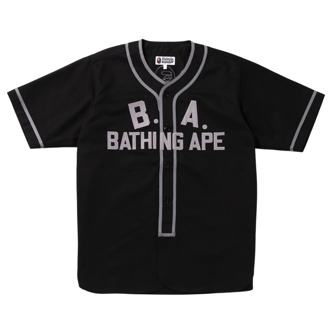 A Bathing Ape Men Bape Baseball Shirt black