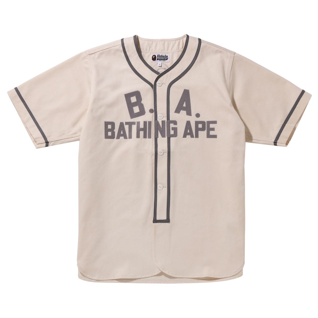 A Bathing Ape Men Bape Baseball Shirt (White / IVORY)