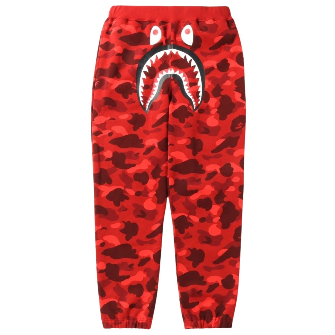 A Bathing Ape Men Color Camo Shark Sweat Pants red