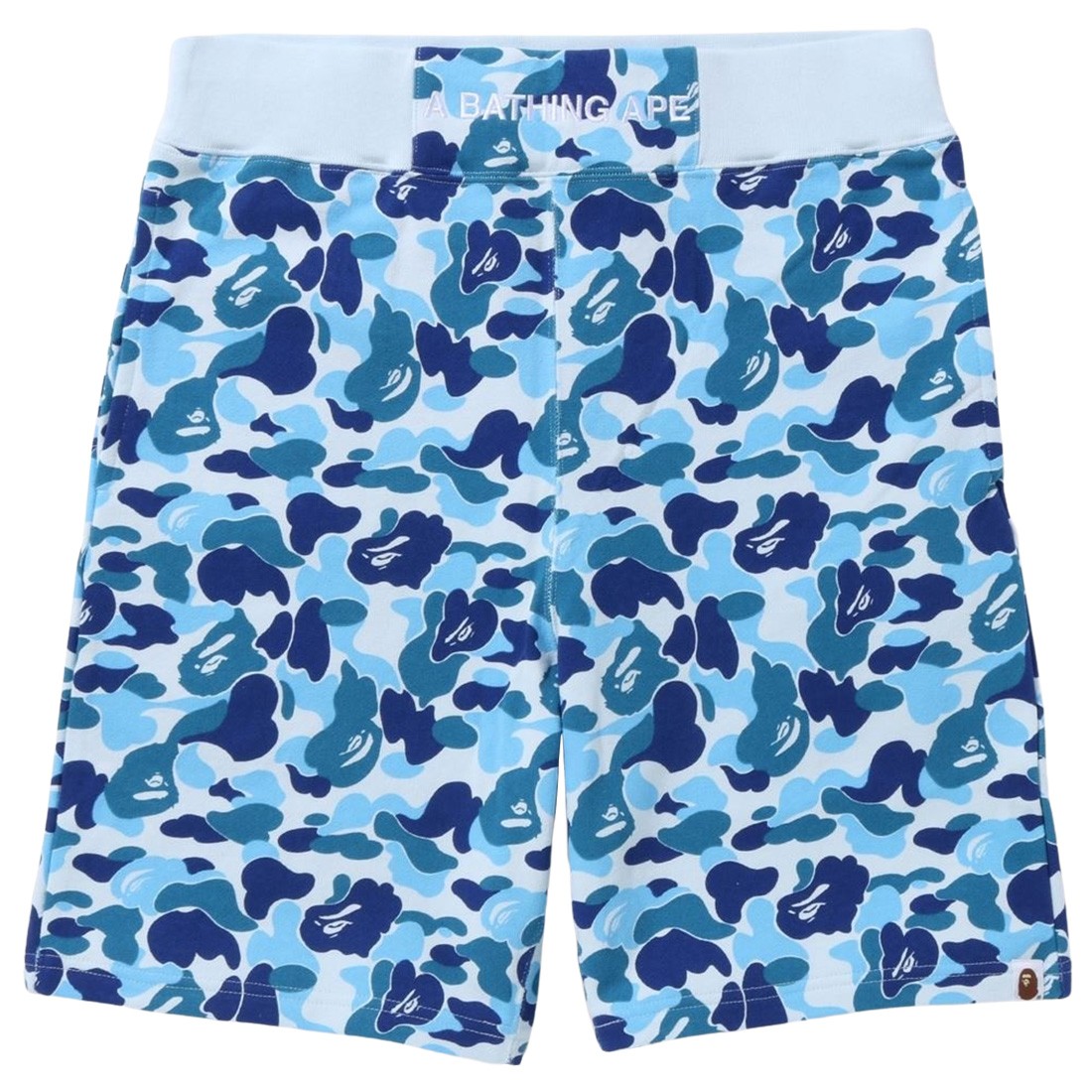 A Bathing Ape Men ABC Camo Sweat Shorts (blue)