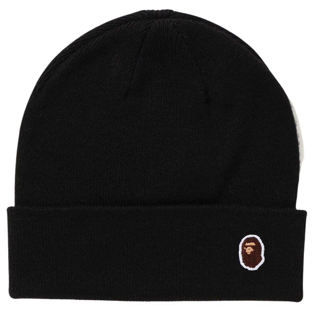 A Bathing Ape Ape Head One Point Knit embroidered-logo cap (black)