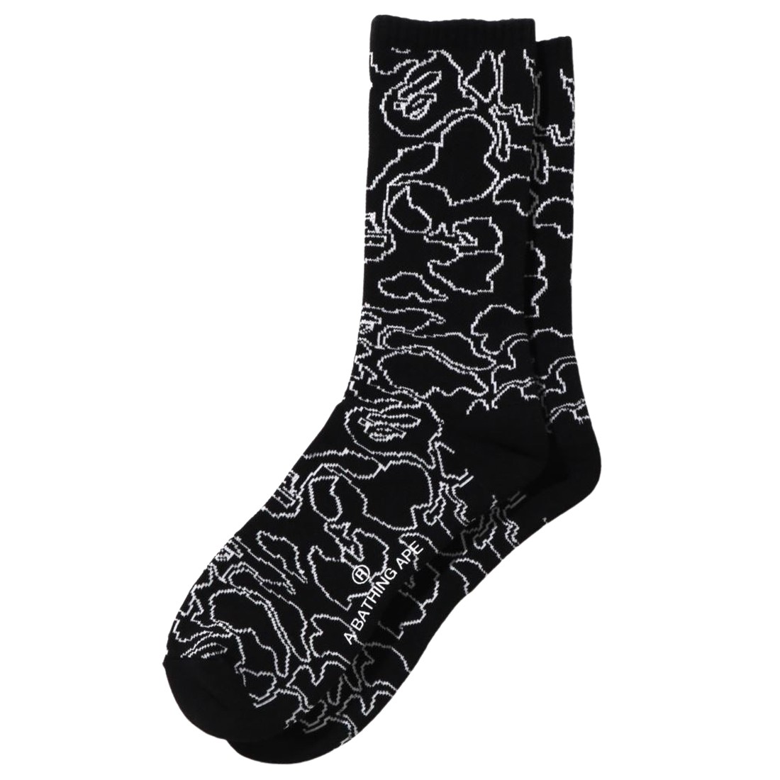 A Bathing Ape Men Line Camo Socks (black)