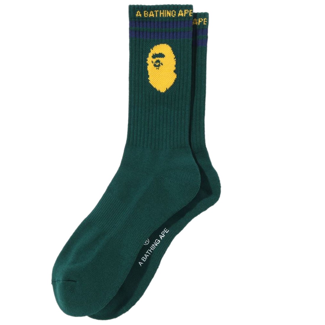 A Bathing Ape Men Ape Head Line Socks (green)