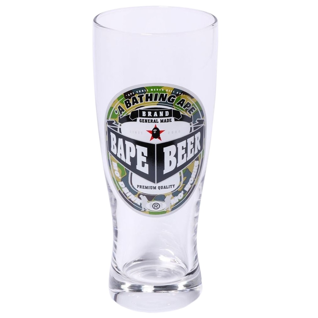 A Bathing Ape Beer Glass (camo / clear)