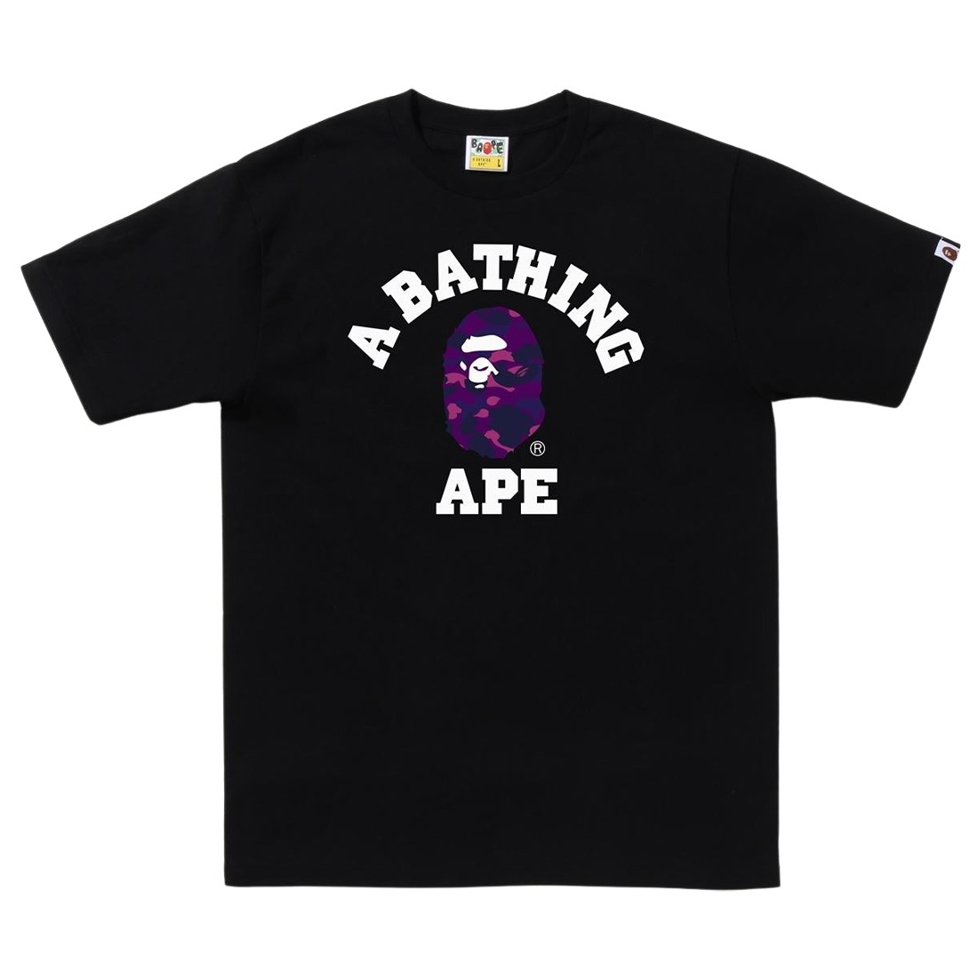 A Bathing Ape Men Color Camo College Tee (black / purple)