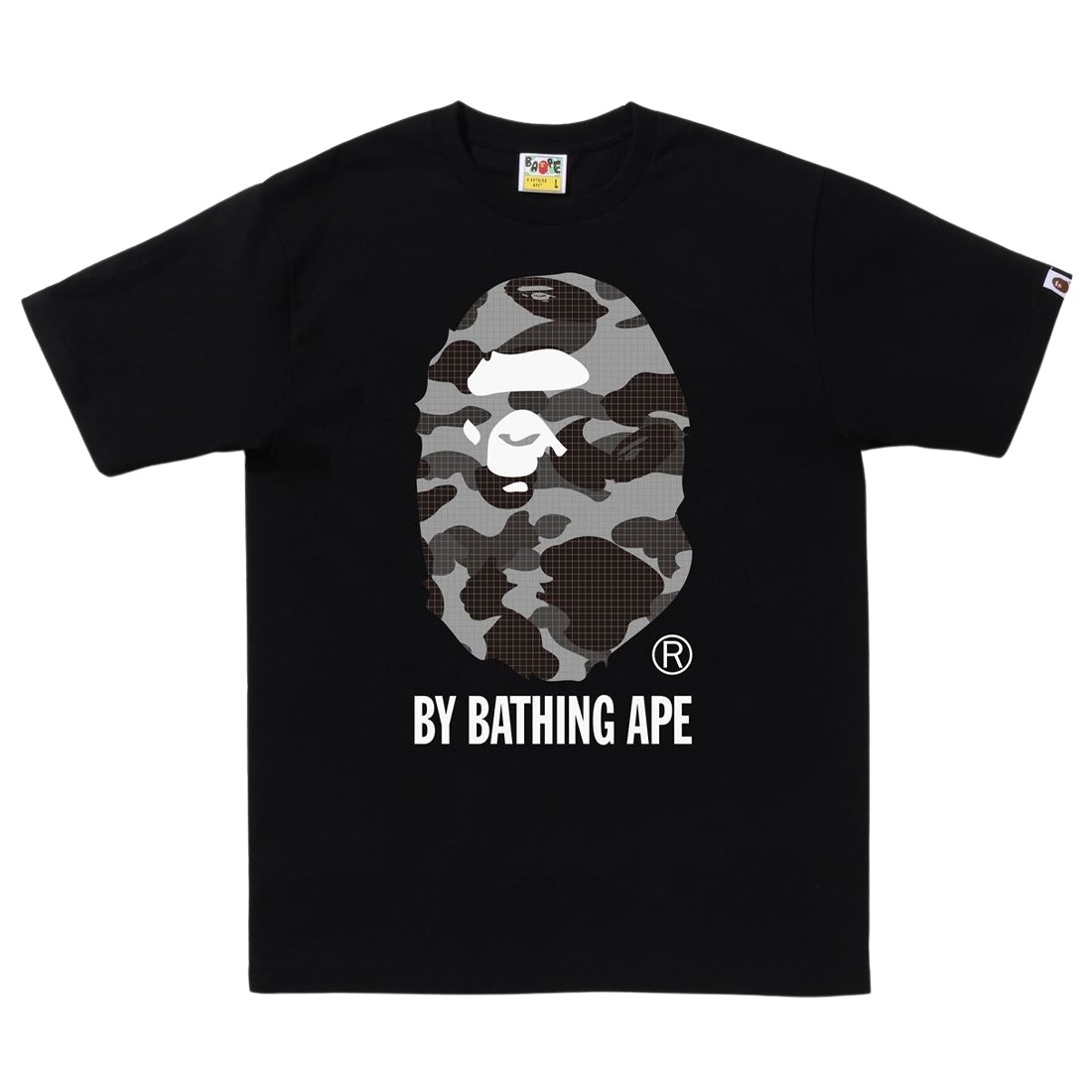 A Bathing Ape Men Grid Camo By Bathing Ape Tee (black / black)