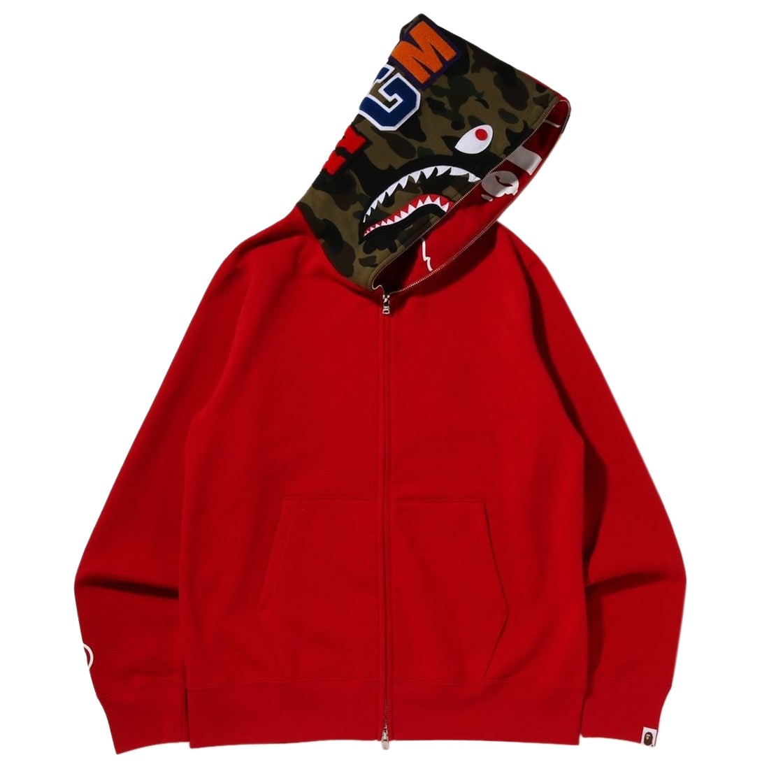 A Bathing Ape Men Crazy Face Full Zip hoodie Red (red)