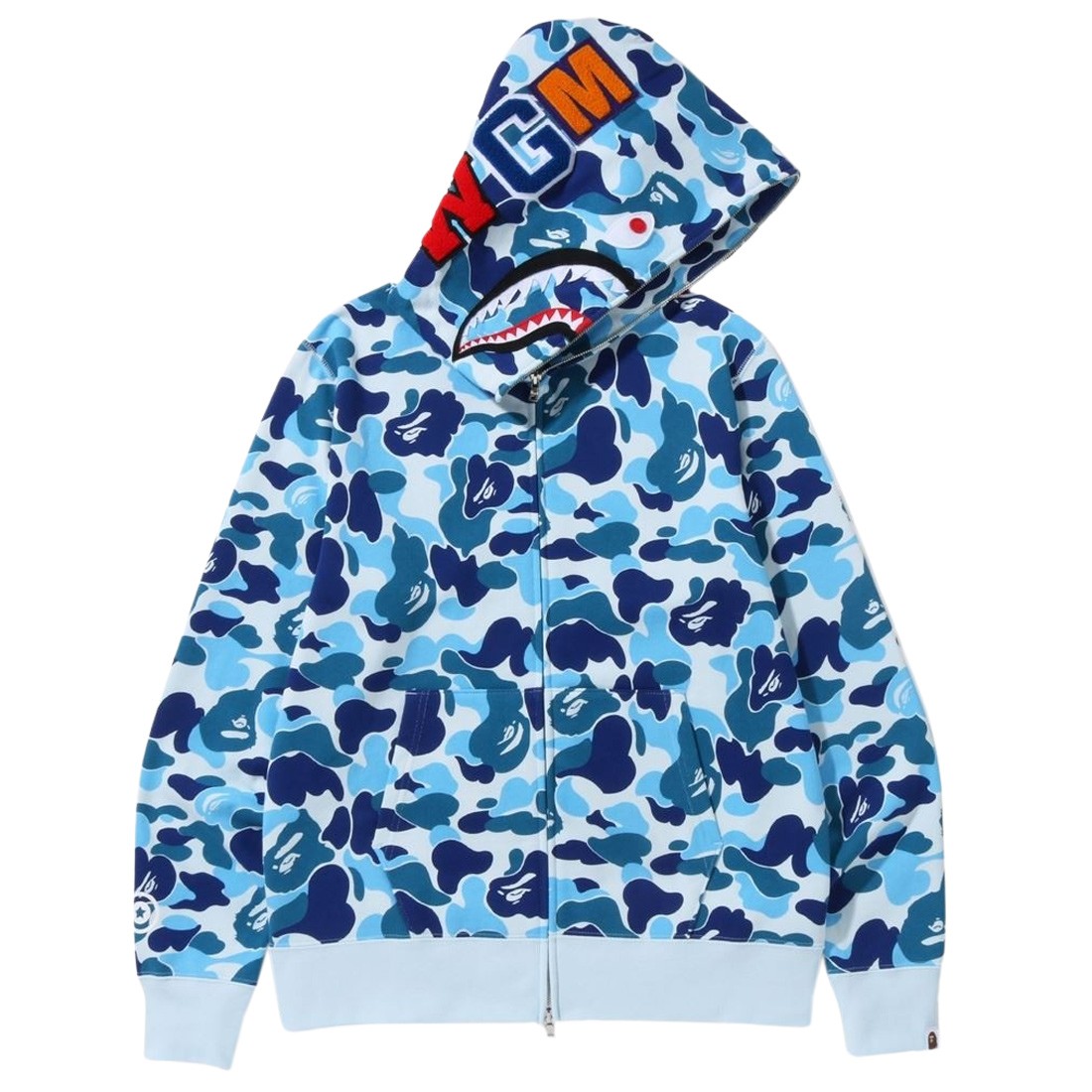 セール人気S　Bape shark abc camo blue シャーク　パーカー　ブルー パーカー