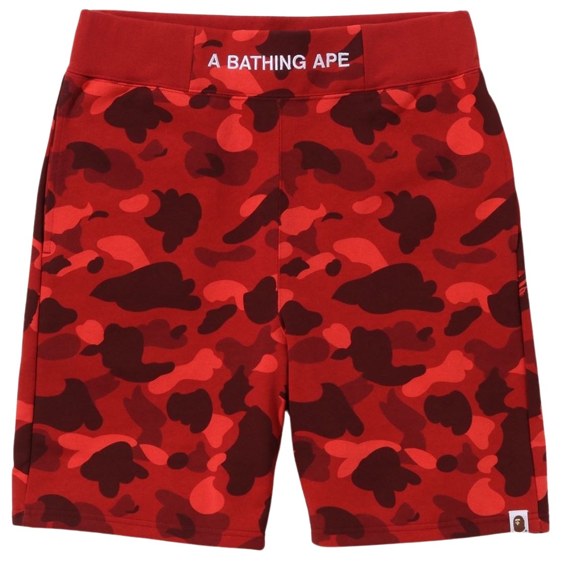 A Bathing Ape Men Color Camo Sweat Shorts red
