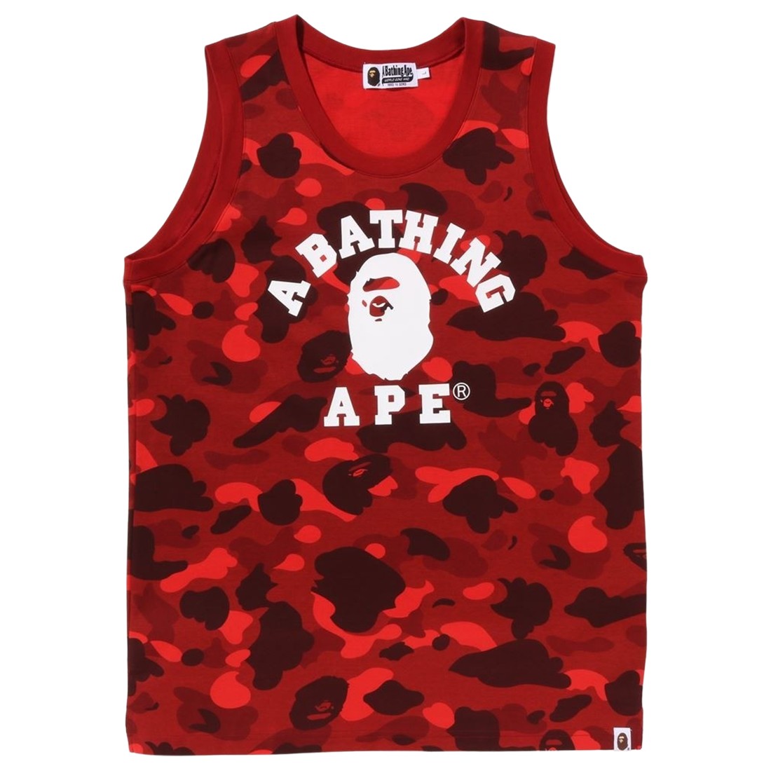 A Bathing Ape Men Color Camo College Tank Top (red)