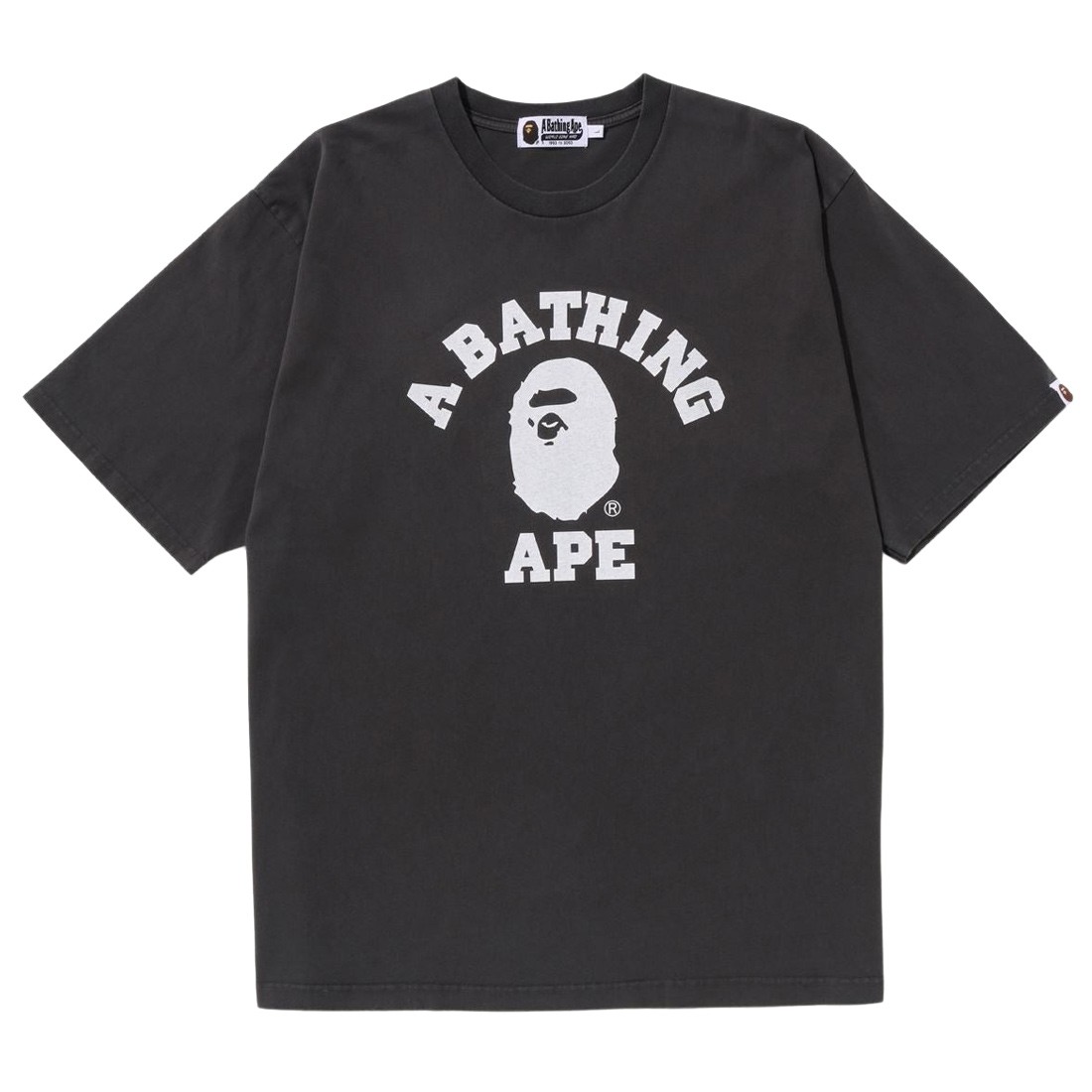 A Bathing Ape Men Pigment Dyed College Relaxed Fit Tee black