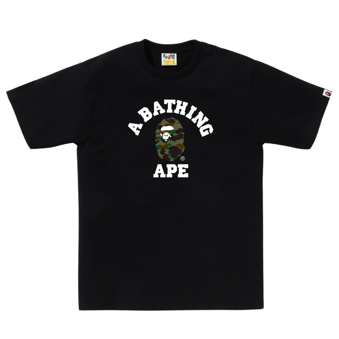 A Bathing Ape Men 1st Camo College Tee (black / green)