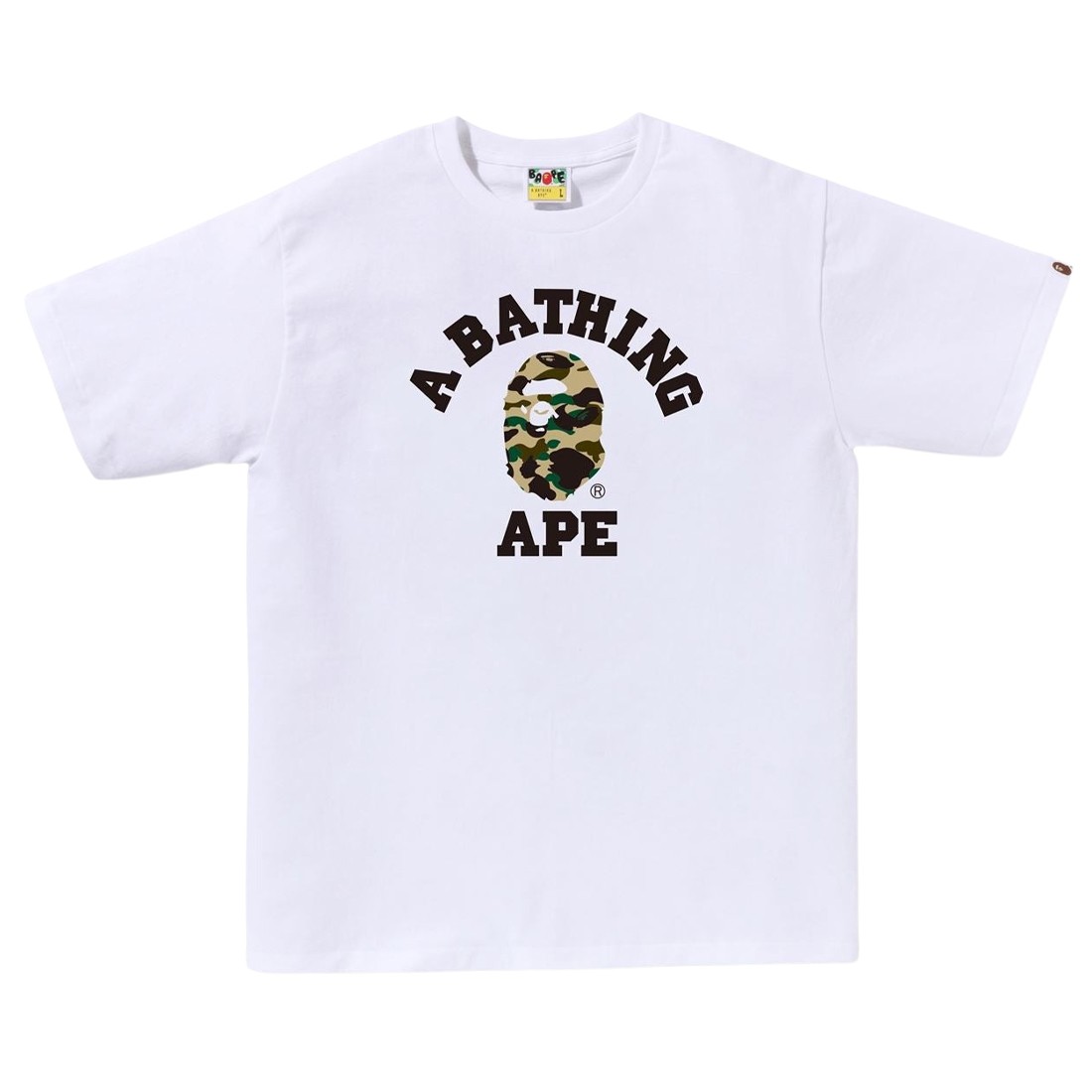 A Bathing Ape Men 1st Camo College Tee (white / yellow)