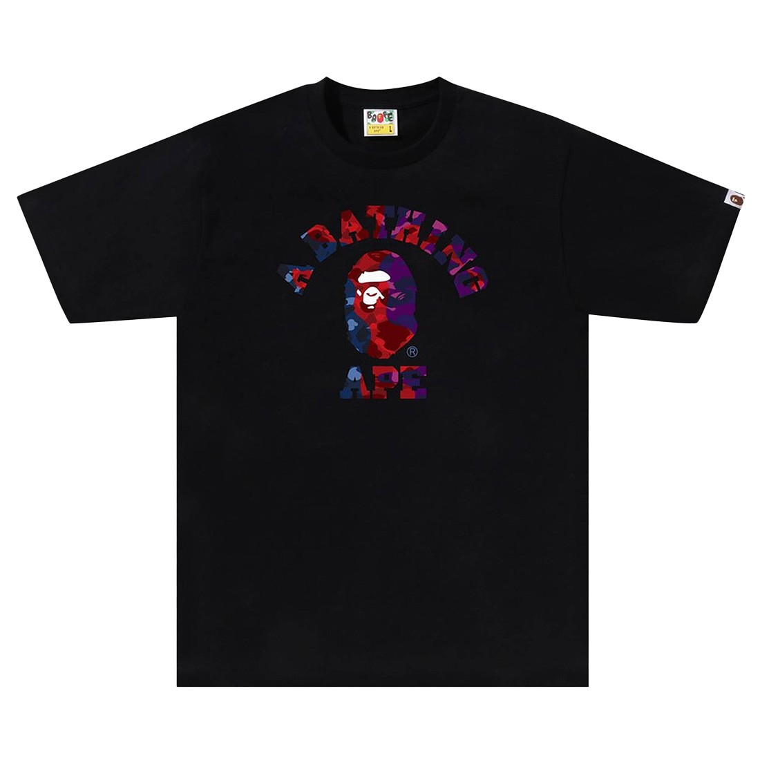 A Bathing Ape Men Coloe Camo Crazy College Tee (black)
