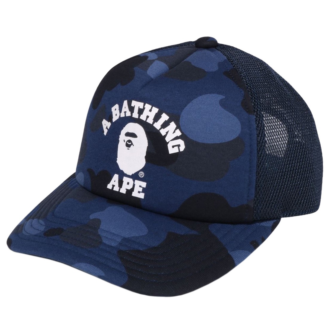 A Bathing Ape Color Camo College Mesh Cap (navy)