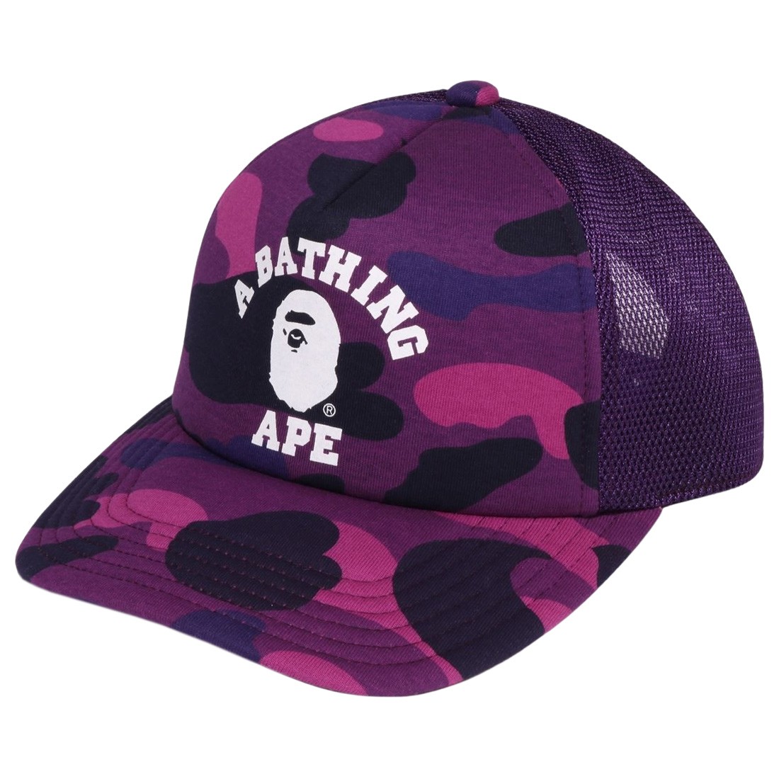 A Bathing Ape Color Camo College Mesh Cap (purple)