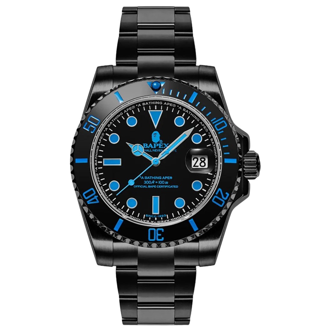 A Bathing Ape Type 1 Bapex Watch (black / blue)
