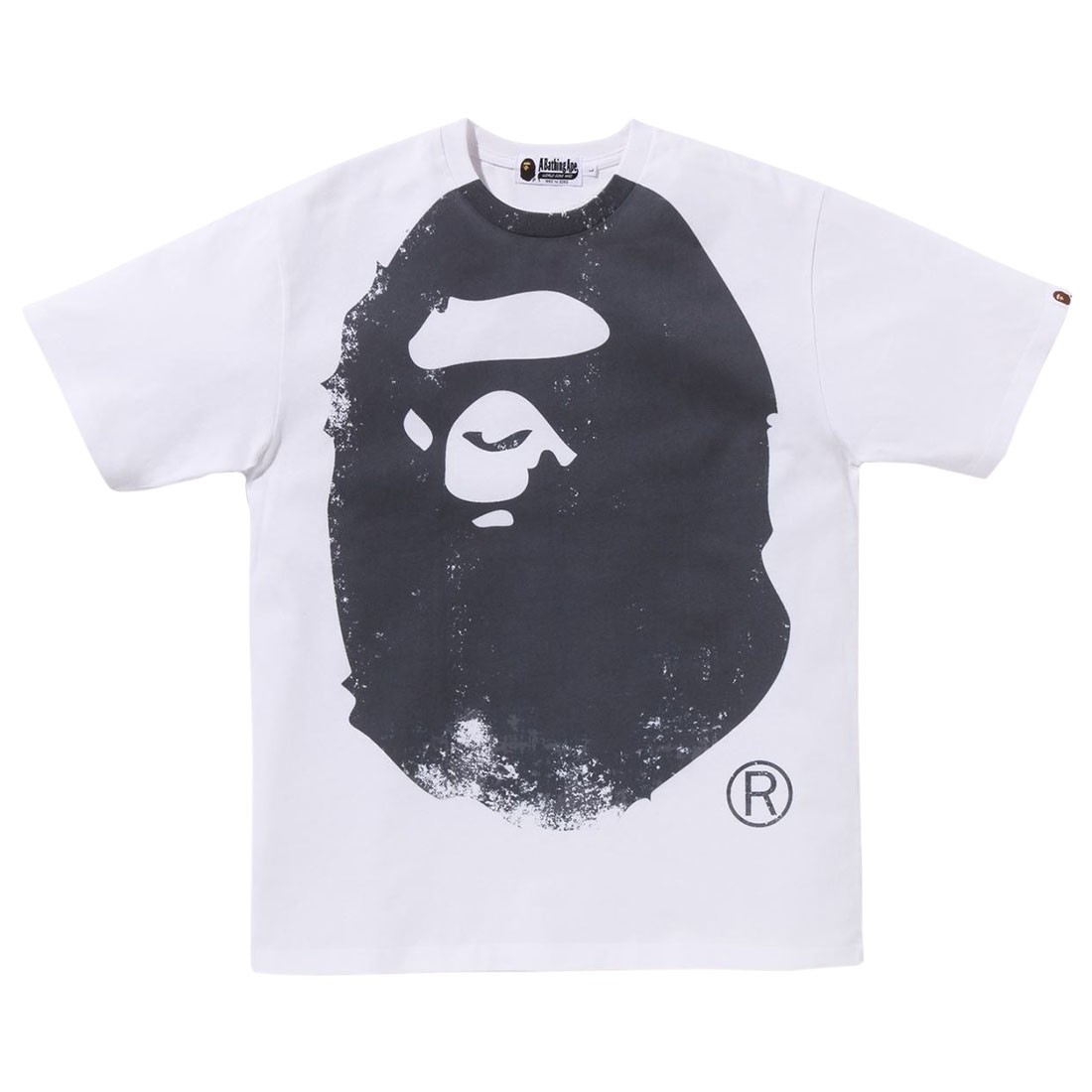 A Bathing Ape Men Overprinted Ape Head Tee (white)