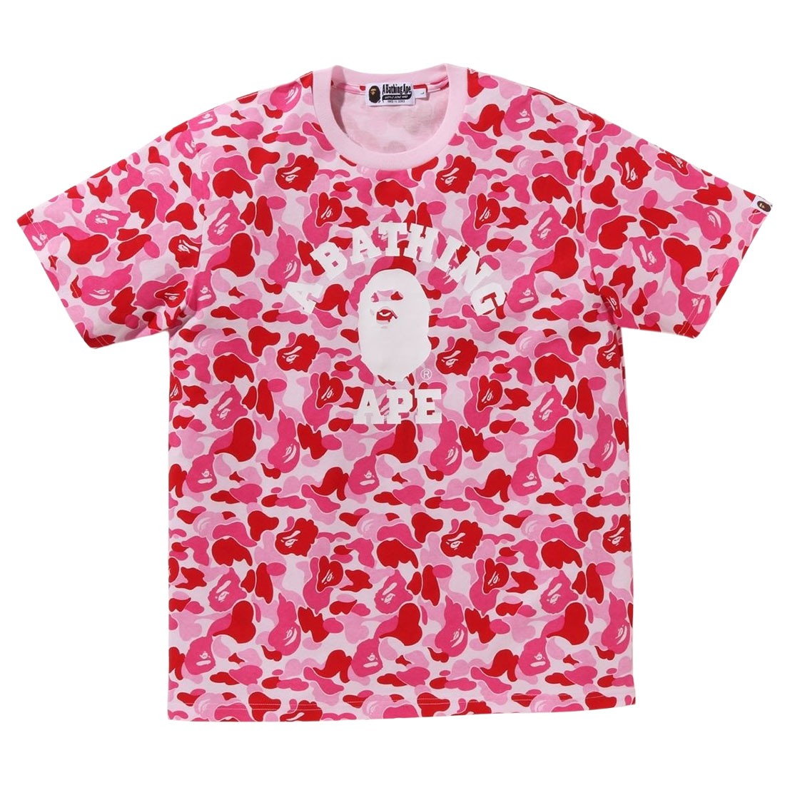 A Bathing Ape Men ABC Camo College Tee (pink)