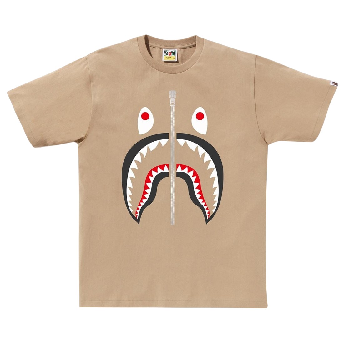 A Bathing Ape Men Shark Tee (beige)