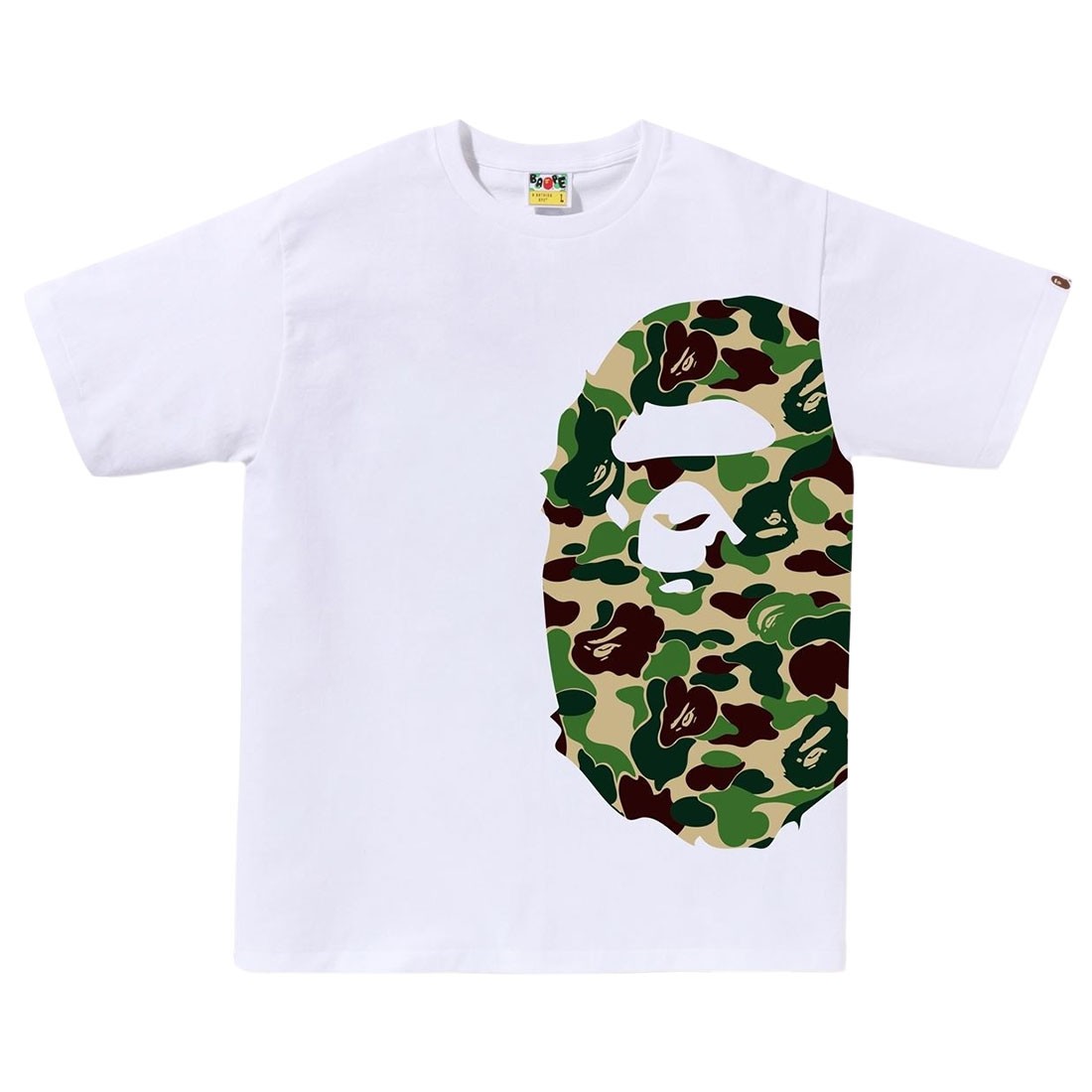 A Bathing Ape Men ABC Camo Side Big Ape Head Tee (white / green)