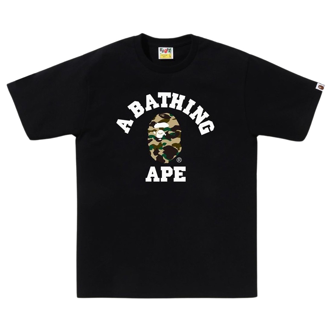 A Bathing Ape Men 1st Camo College Tee (black / yellow)