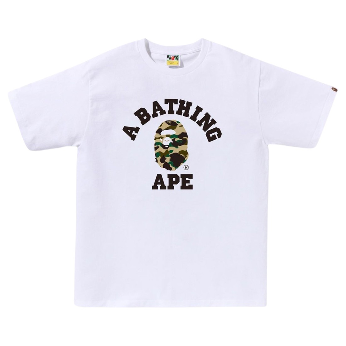 A Bathing Ape Men 1st Camo College Tee (white / yellow)