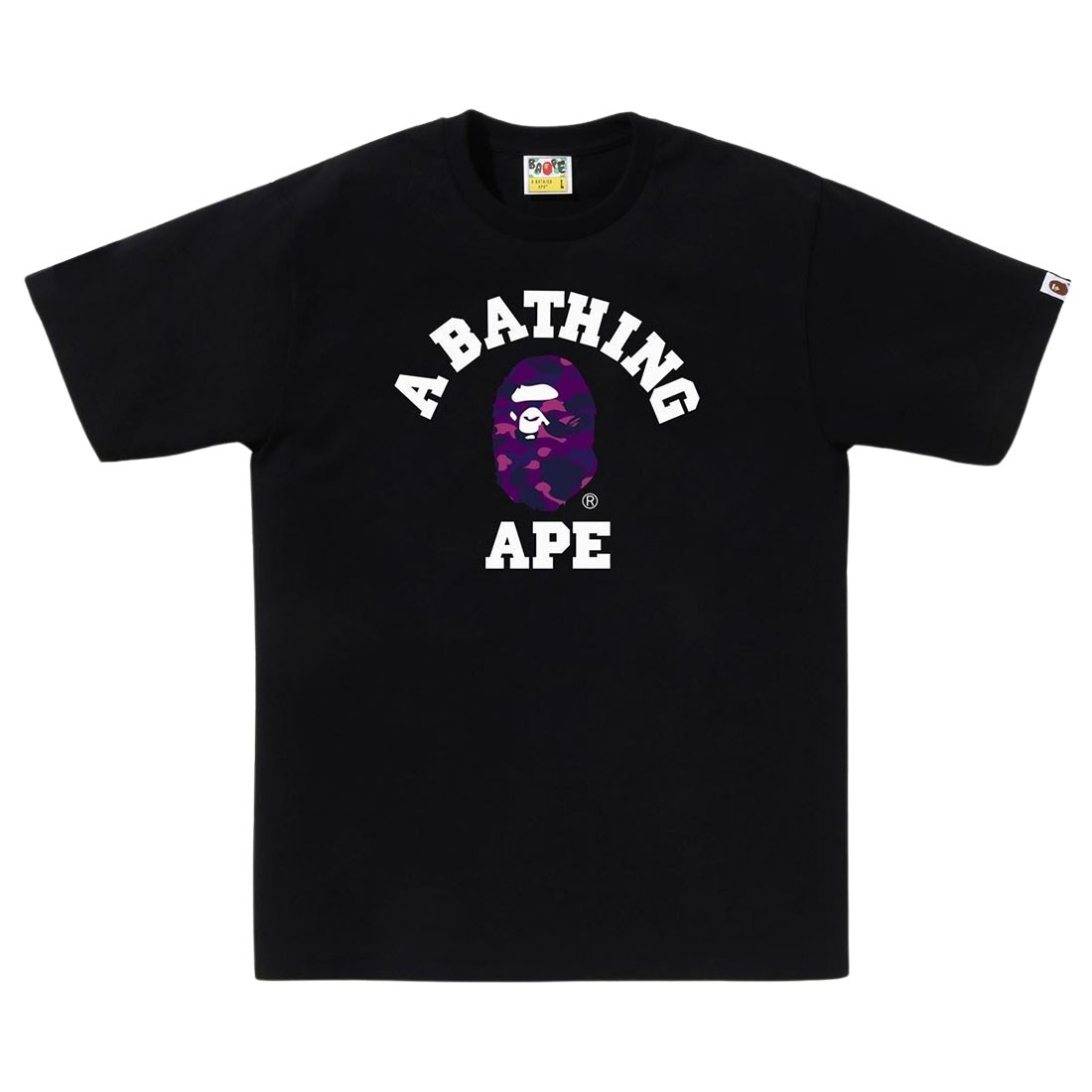 A Bathing Ape Men Color Camo College Tee (black / purple)