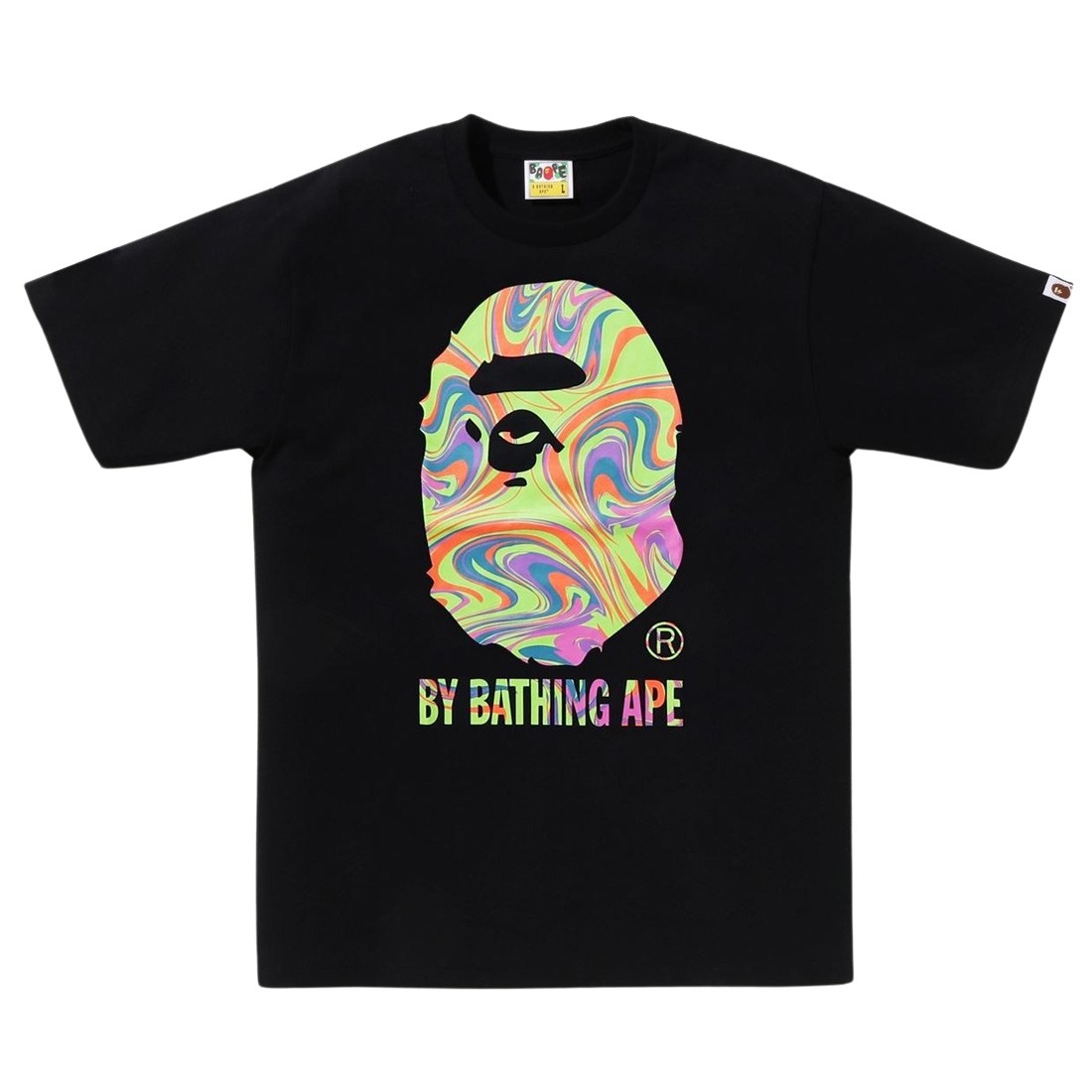 A Bathing Ape Men Marbling By Bathing Ape Tee (black)